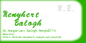 menyhert balogh business card